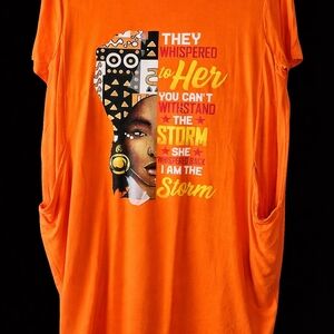 Orange Graphic Mini Dress